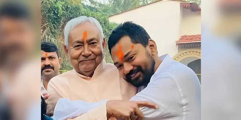 Nishant Kumar with his father Nitesh kumar